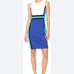 Calvin Klein Collection Blue and White Mini Dress